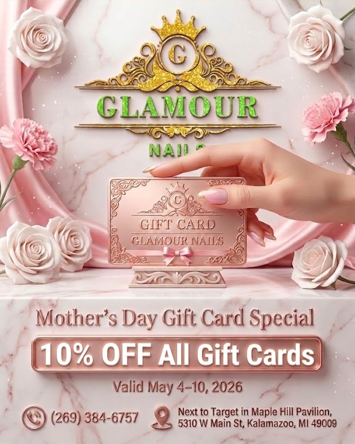 Glamour Nails (Under New Management We Always Offer A 10% Discount For Customers On Their Birthday or Students - Nail Salon in Kalamazoo