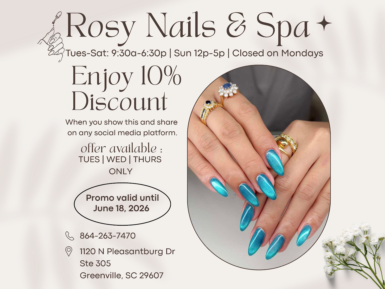 ROSY NAILS AND SPA - Nail Salon in Greenville